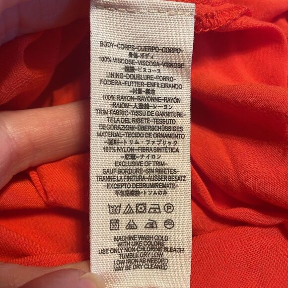 Free People Mockingbird Coral Red Floral Backless Mini Dress - Picture 7 of 8